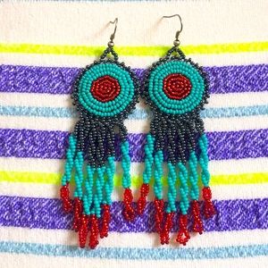 Unique Mexican Beaded Earrings